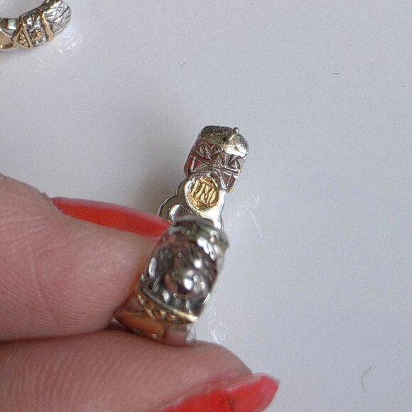 John Medeiros Hoop Earrings Small Rhodium Gold Huggie Silver Knot Classic Prepp - Picture 4 of 7